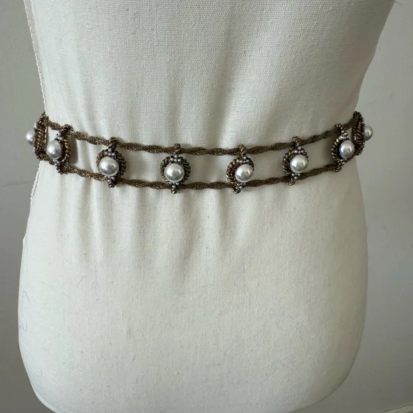 Zara Bronze Pearl Chain Belt - Picture 4 of 6